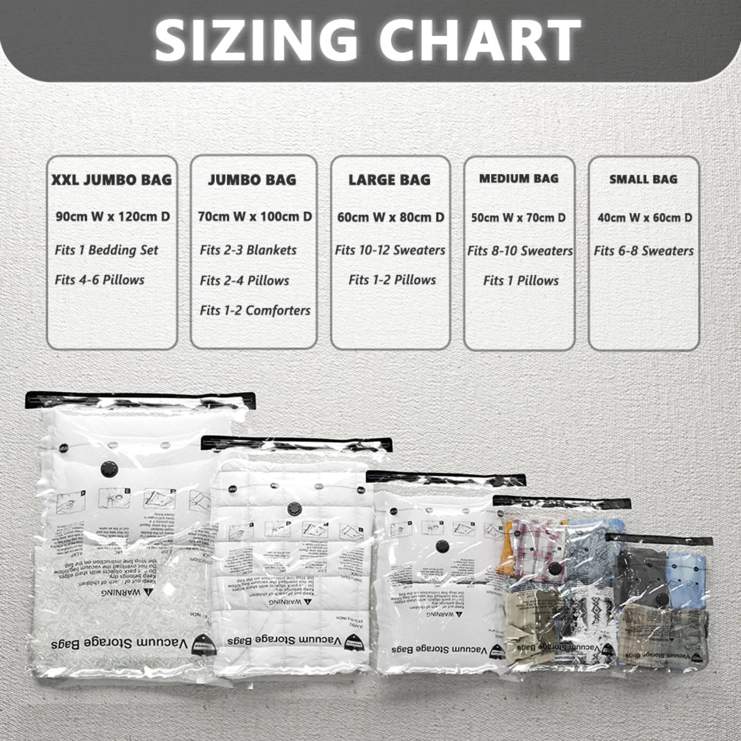 Vacuum Storage Bags 8 Jumbo, Space Saver Bags with Travel Hand Pump, Compression Seal Bags for Clothes, Duvets