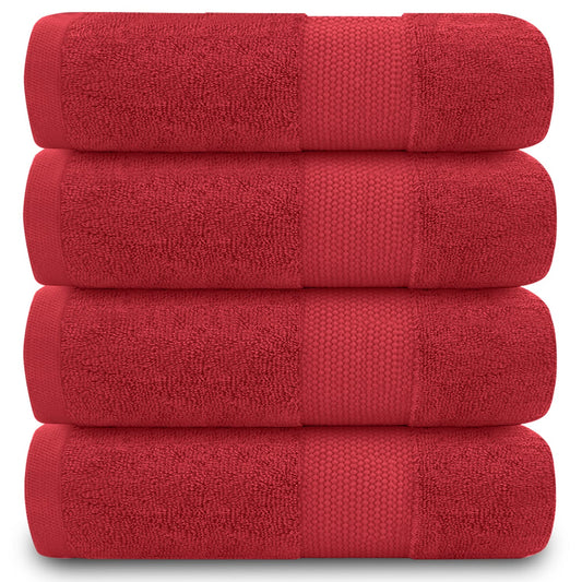 GC GAVENO CAVAILIA Fade Resistant Bathroom Set, 700 GSM Premium Quality Extra Absorbent 100% Cotton Bath Towel, Egyptian, Wine, 4PK Hand, 555377