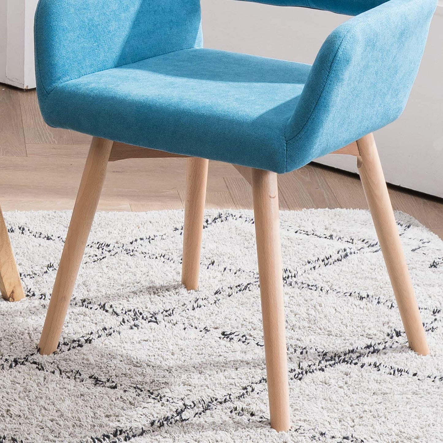 YEEFY Desk Chair No Wheels Vanity Chair Comfy Accent Chair for Living Dining Room Bedroom Home Office Mid Century Modern Upholstered Armchair with