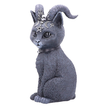 Nemesis Now Large Pawzuph Horned Occult Cat Figurine, Black, 26.5cm