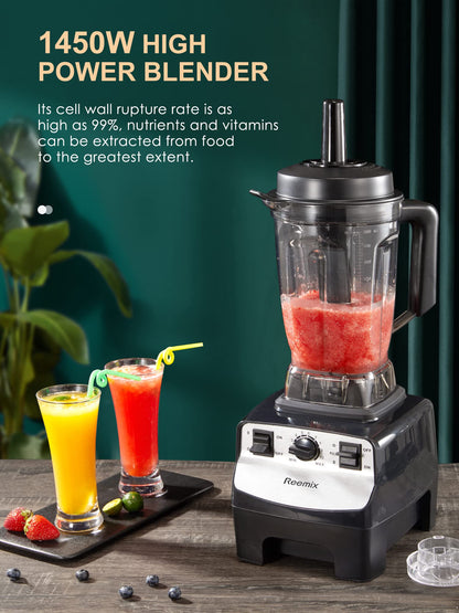 Smoothie Maker, 2000W Food Blender with 10 Speeds Control, 2L BPA Free Tritan Container, 8 Titanium Stainless Steel Blade for Liquidisers, Milkshake,