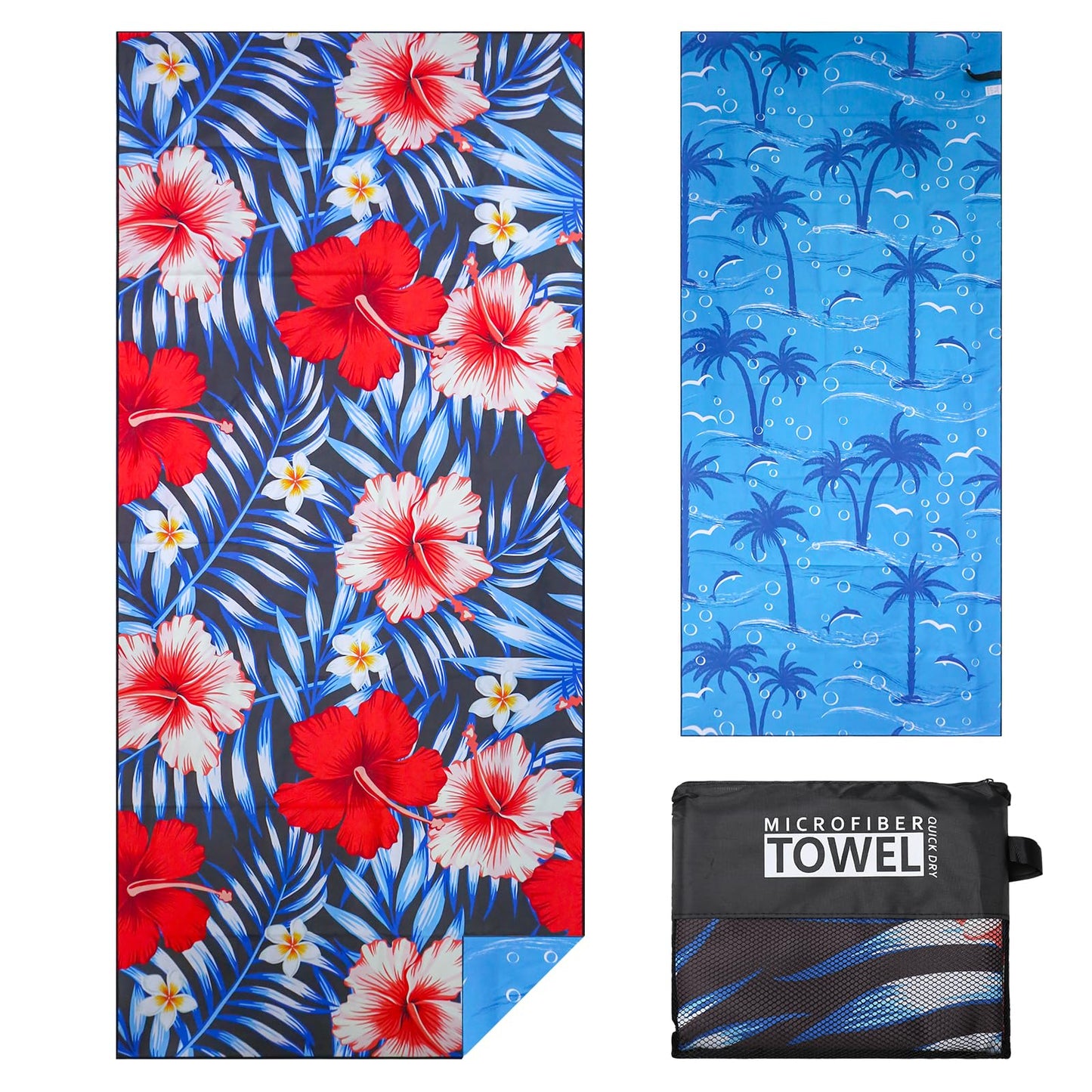 TMEOG Microfibre Beach Towels 180x80cm Extra Large Sand Free Beach Towel for Adults Compact Thin Travel Towel Women Men Lightweight Swim Pool Yoga