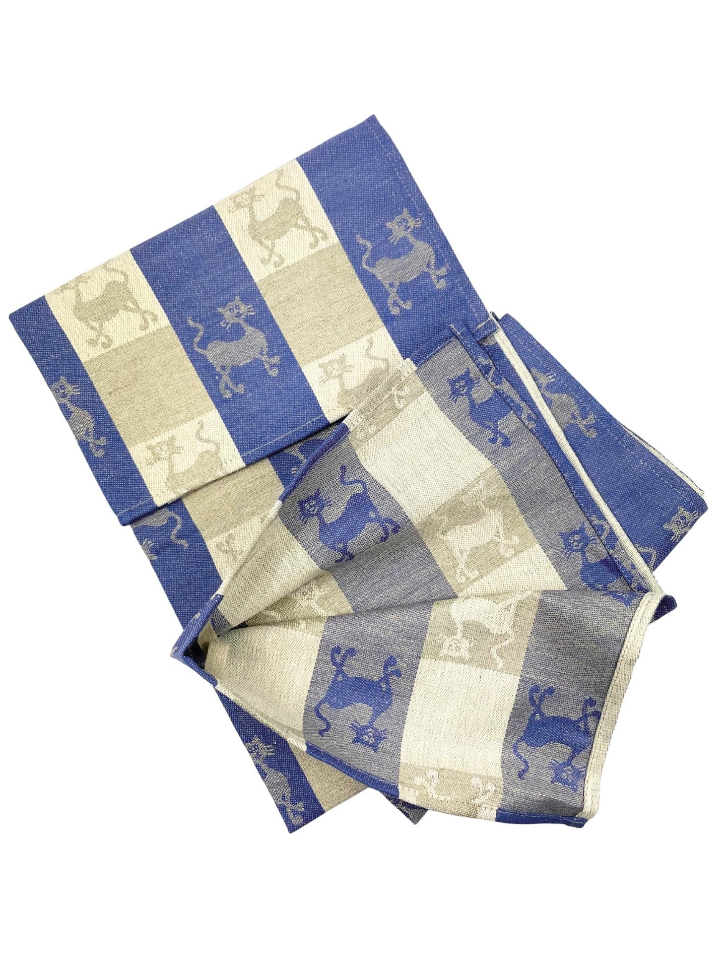 Ger3as Set of 2 Gourmet Tea Towels, Kitchen Towels, Linen Cotton Hand Towels, 50 x 70 cm, Half-Linen Stonewashed Jacquard or Printed Tea Towels