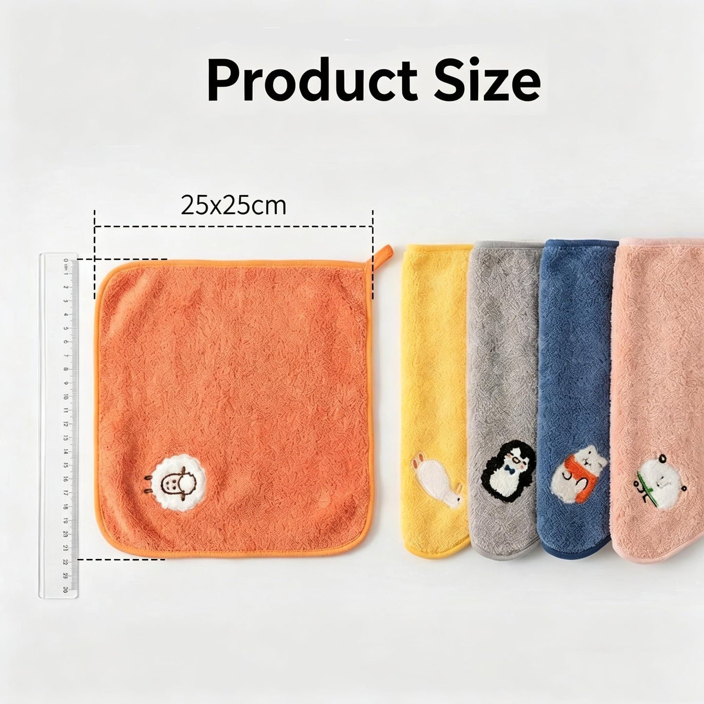 Embhlitfe 5Pcs Children's Facial Towel, Cute hand towel set Multicolor Fingertip Towels
