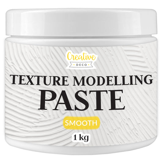 Creative Deco Modelling Paste | 1 kg | White Fine Texture Paste | Acrylic Paint Structural Medium for Art Project, DIY, 3D Effect, Structure, Texture