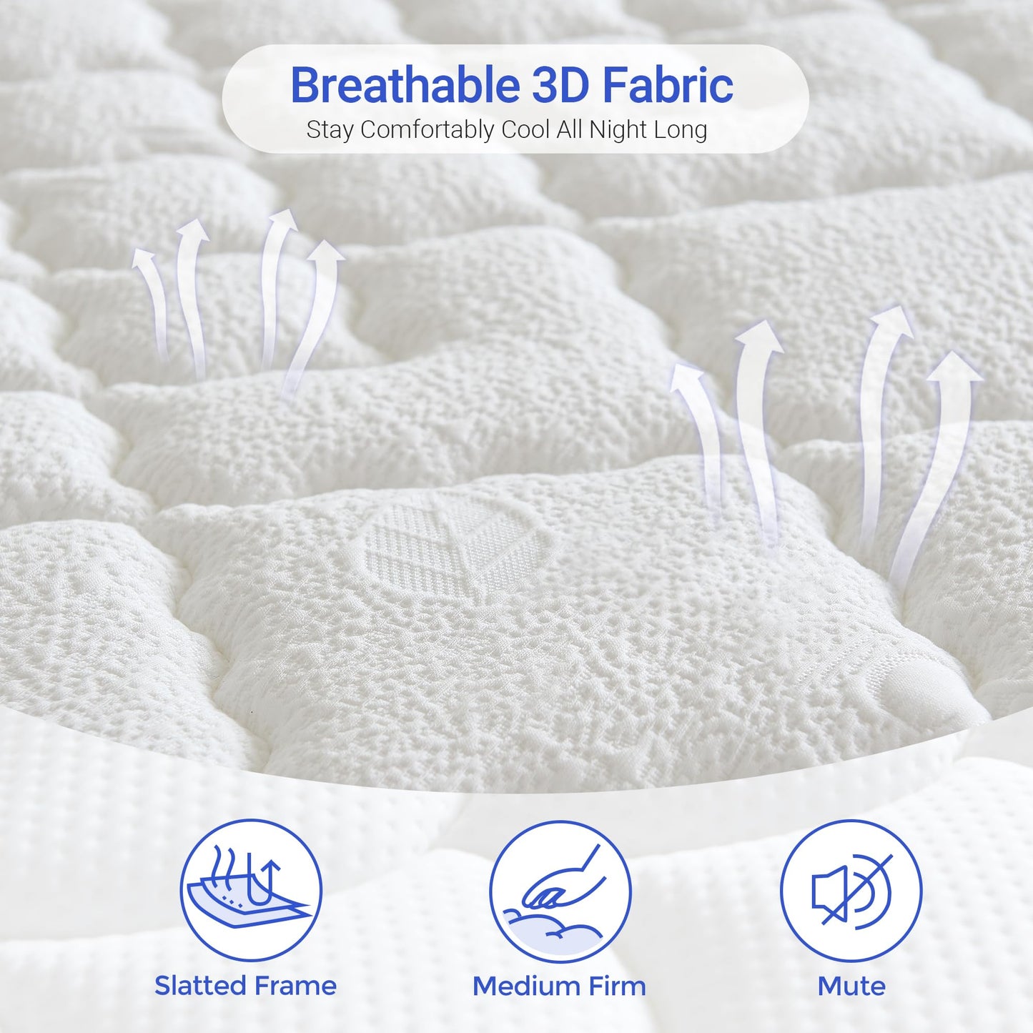 dosleeps Double Mattress 4FT6 | 10" Memory Foam & Pocket Sprung | 9-Zone Orthopedic Support, Breathable Cover
