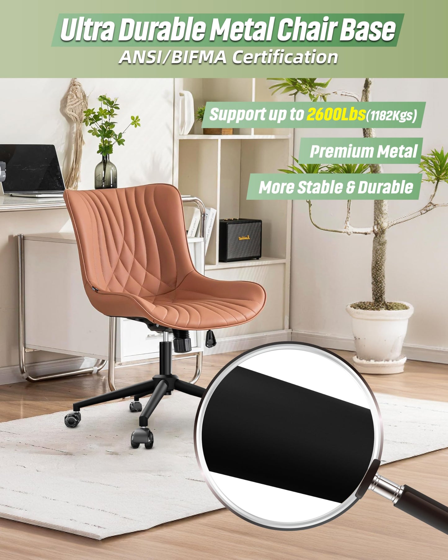 Sytopia Office Chair Base Replacement 24'' - Office Chair Base with Reinforced Metal Legs 2600lbs