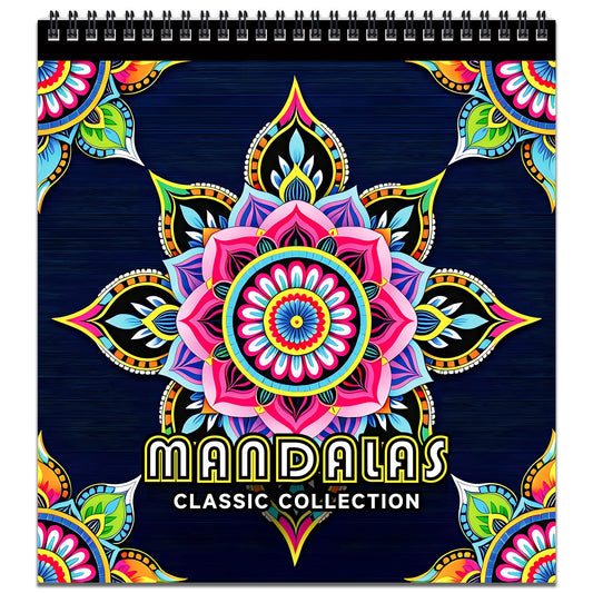 FUN LAVIE Adult Colouring Book Mandala Colouring Books for Adults Relaxation and Teens Stress Relief, Spiral Bound Book for Women, Mindfulness