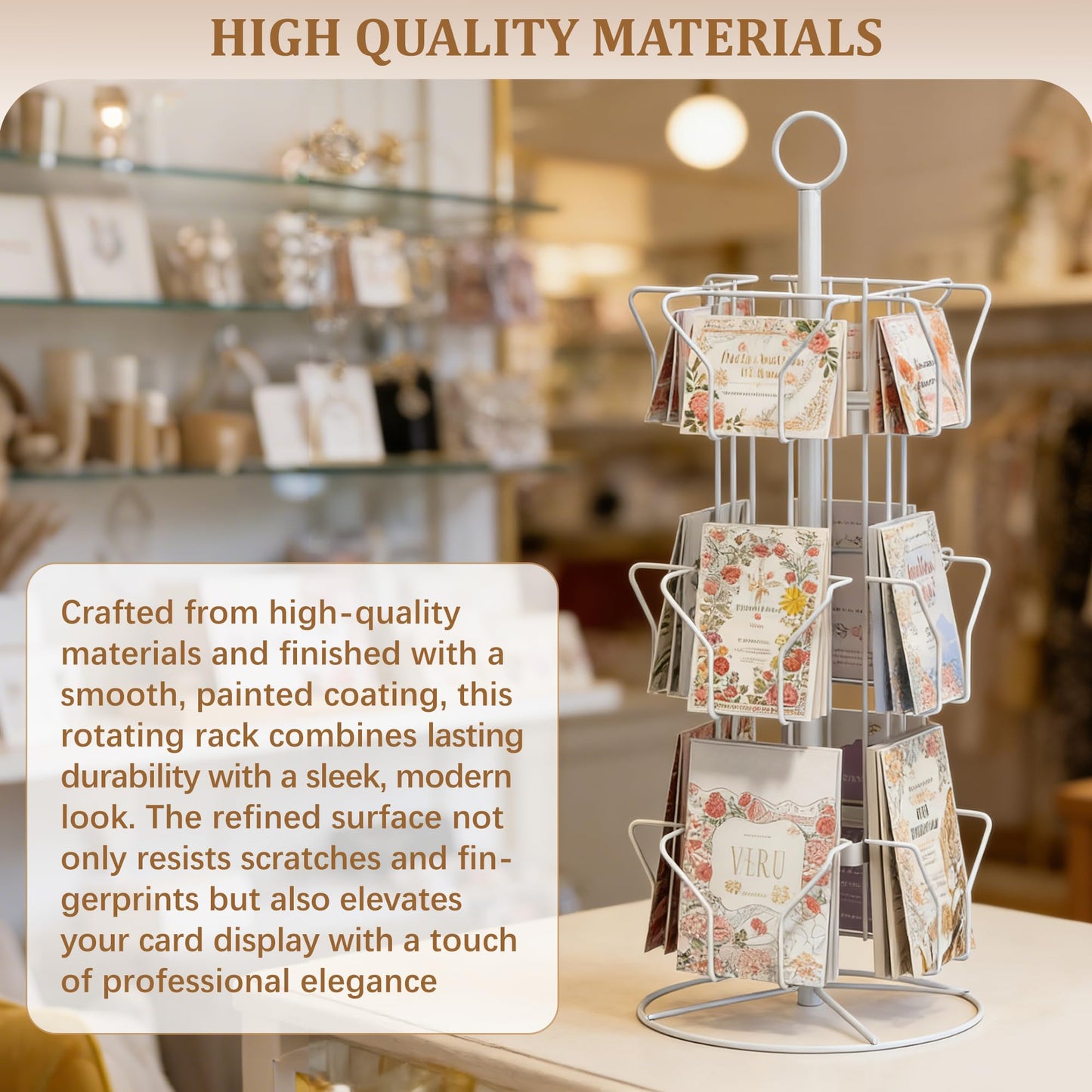 rloao 3 Tier Rotating Greeting Card Display Stand, 12 Pockets