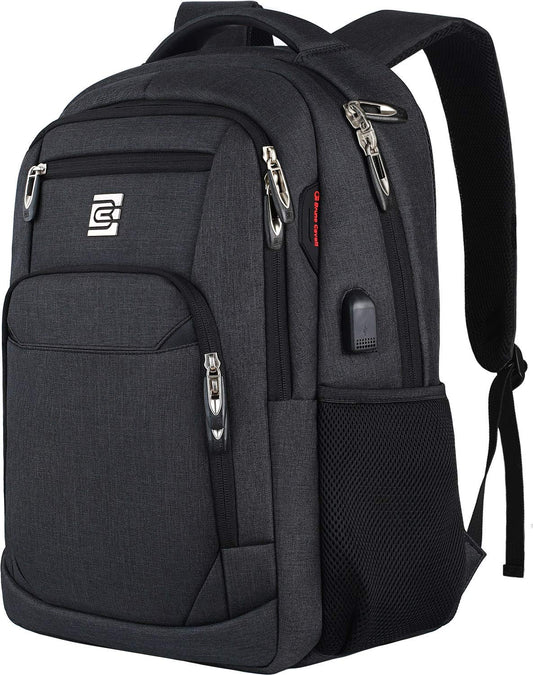 KASIBON Laptop Backpack with USB Charging&Headphone Port,Anti-Theft Business Laptop Backpack with Breathable Padded Shoulder Strap, Water Resistant