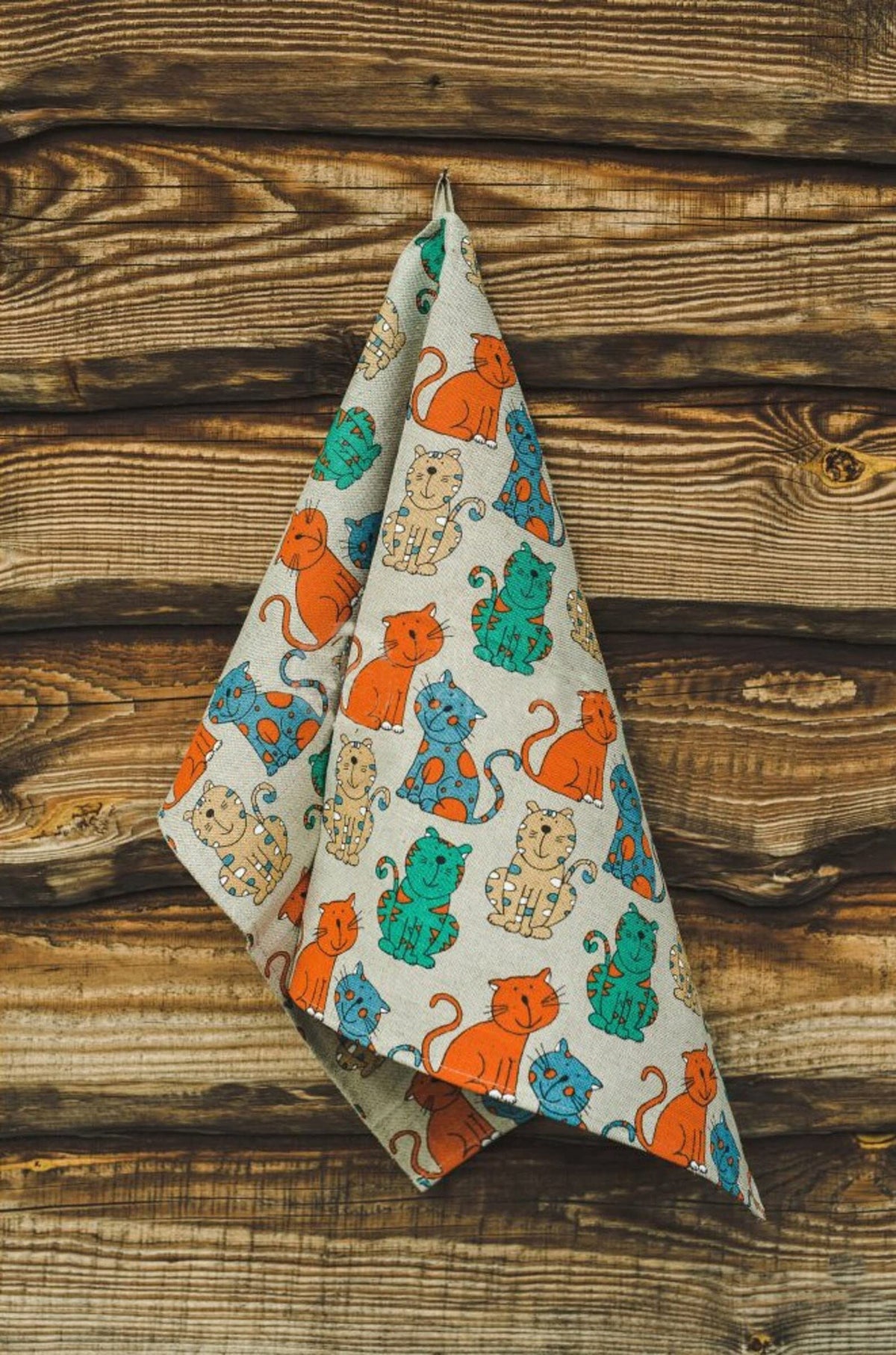 Ger3as Set of 2 Gourmet Tea Towels, Kitchen Towels, Linen Cotton Hand Towels, 50 x 70 cm, Half-Linen Stonewashed Jacquard or Printed Tea Towels