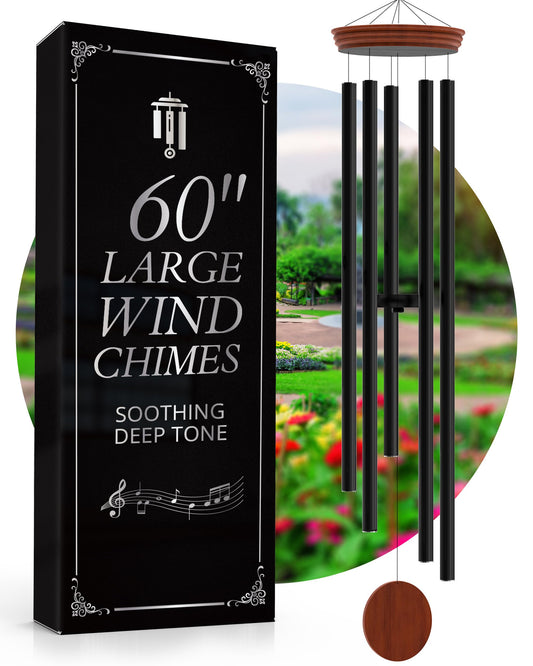 SYMPATHY HEARTS 60" Extra Large Wind Chimes for Outside - Deep Tone, Soothing Melodies, Unique Gift Idea