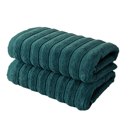 BERIBO Cloud Turkish Towel Set 100% Cotton 620gsm Mallard Green, 2 Hand Towels
