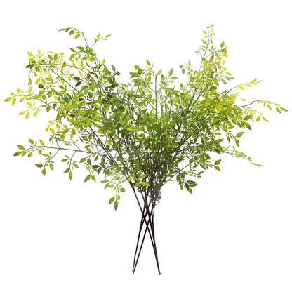 Melorca&Guilla Artificial Plants,4PCS 43.3" Green Nandina Faux Branches for Vase,Artificial Plants for Shop Garden Office Home Dcor