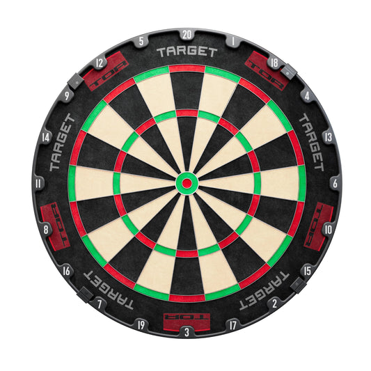 Target Darts TOR Dartboard, Steel Tip Dart Board | Competition Standard Steel Tip Dartboards with Fixing Kit, Modern Rotational Number Ring, Premium