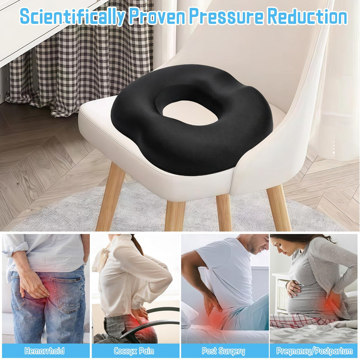 KANGBES Donut Cushion for Hemorrhoids, Coccyx Pain Relief Cushion