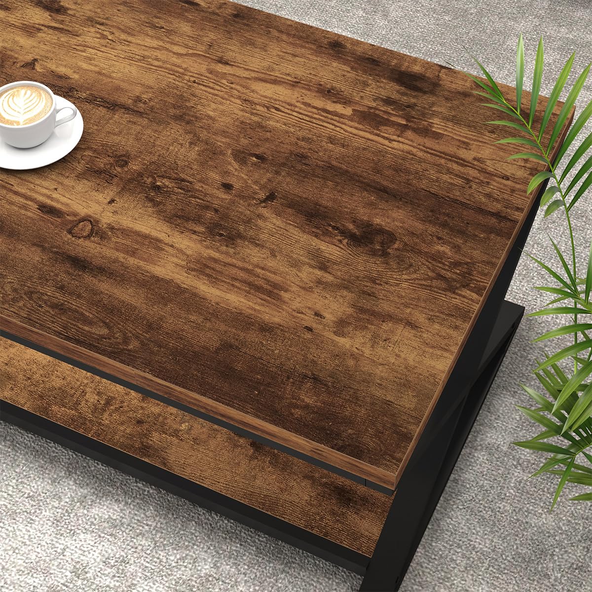 HSH Coffee Table for living room coffee tables Storage 120cm Rustic Brown