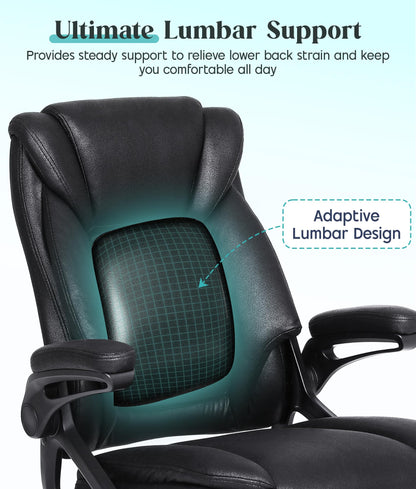 CHI ENERGY Executive Office Chair, Ergonomic Desk Chair with Padded Flip-up Armrests and Cushion