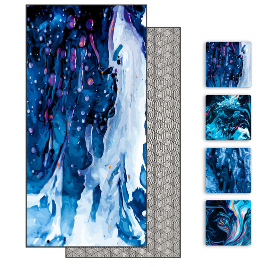 DARCHEN Microfiber Beach Towels Oversize Quick Dry Towel[1 or 4 Pack] Travel Swimming (A [1 Pack] - Dawn on Beach, Large - 160 x 80 CM)