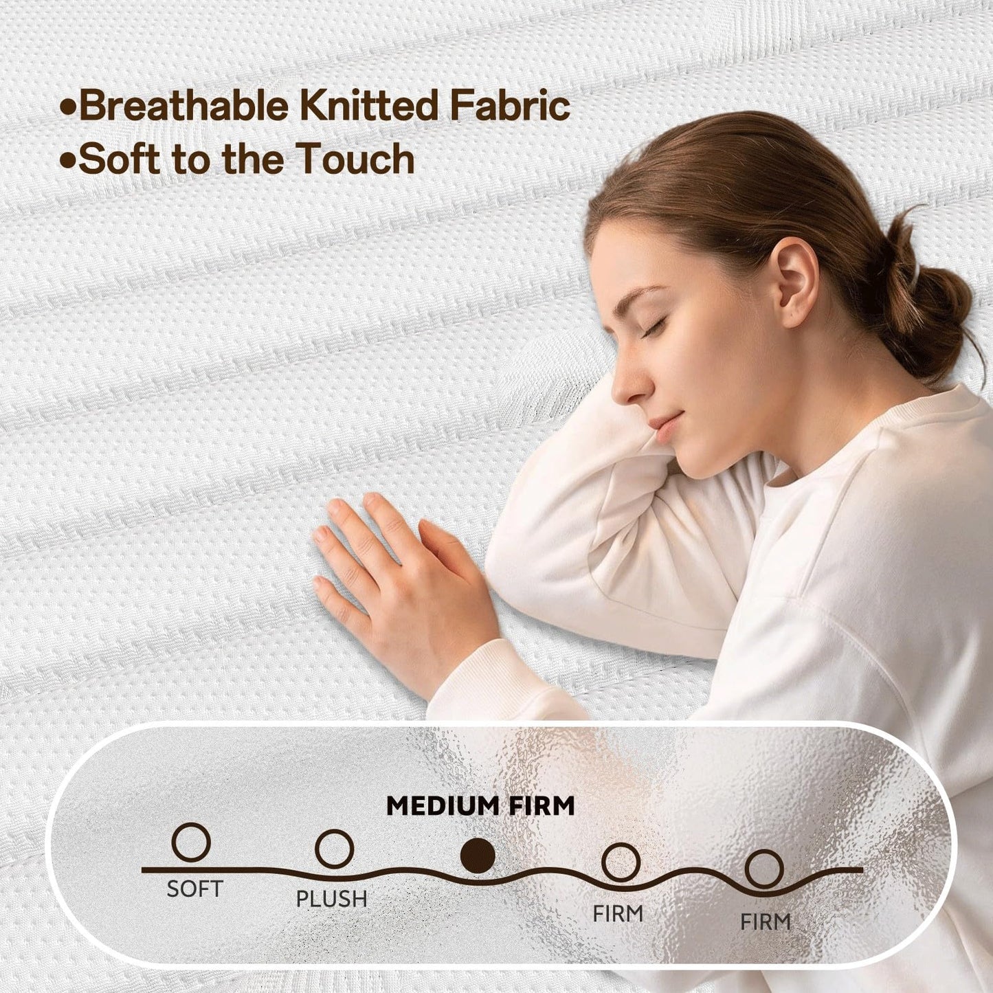 MOLPHIT Extra Firm Double Mattresses 10 Inch, 7-Zone Hybrid Mattress with Memory Foam and Individually Pocket Spring