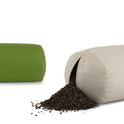 basaho Yoga Bolster | Organic Cotton | Buckwheat Hulls | Removable Washable Cover (Midnight Blue)