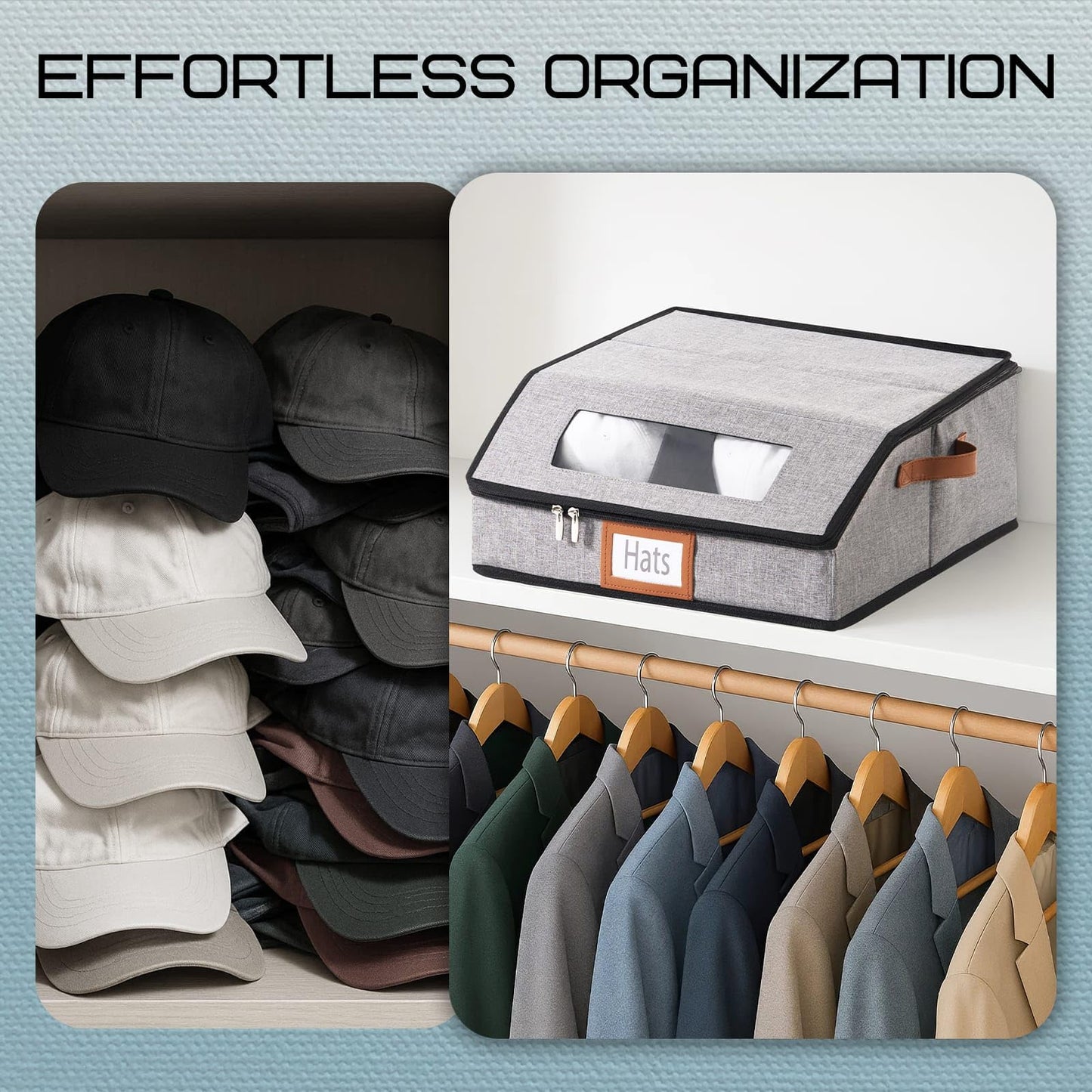 WERNNSAI Hat Storage for Baseball Caps, Holds up to 28 Hats