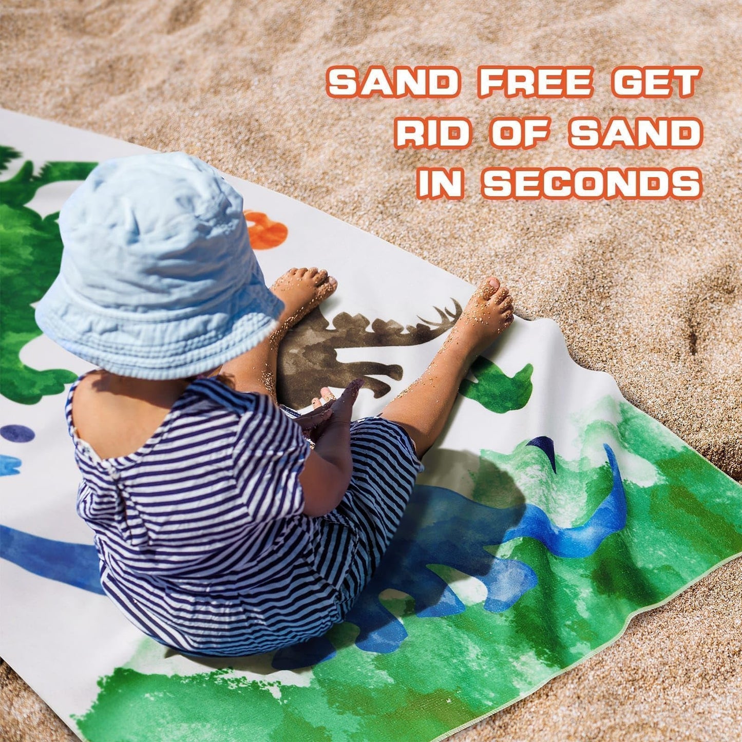 WERNNSAI Dinosaur Microfibre Beach Towel for Kids, 76 x 150cm Bath Towel
