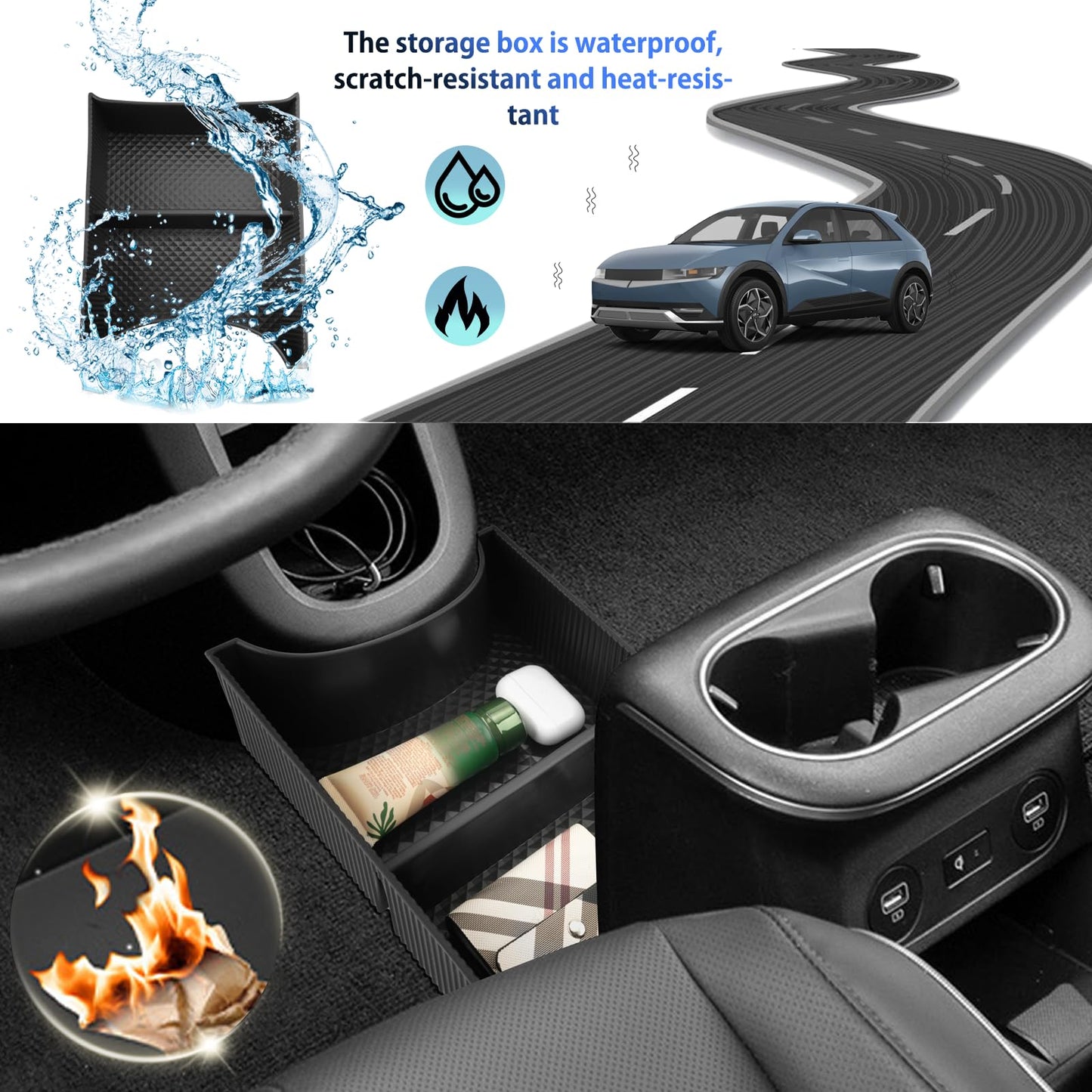 SHAOHAO Compatible with Hyundai Ioniq 5 2021 2022 2023 2024 2025 Centre Console Armrest Storage Box Accessories Centre Armrest Organiser Tray