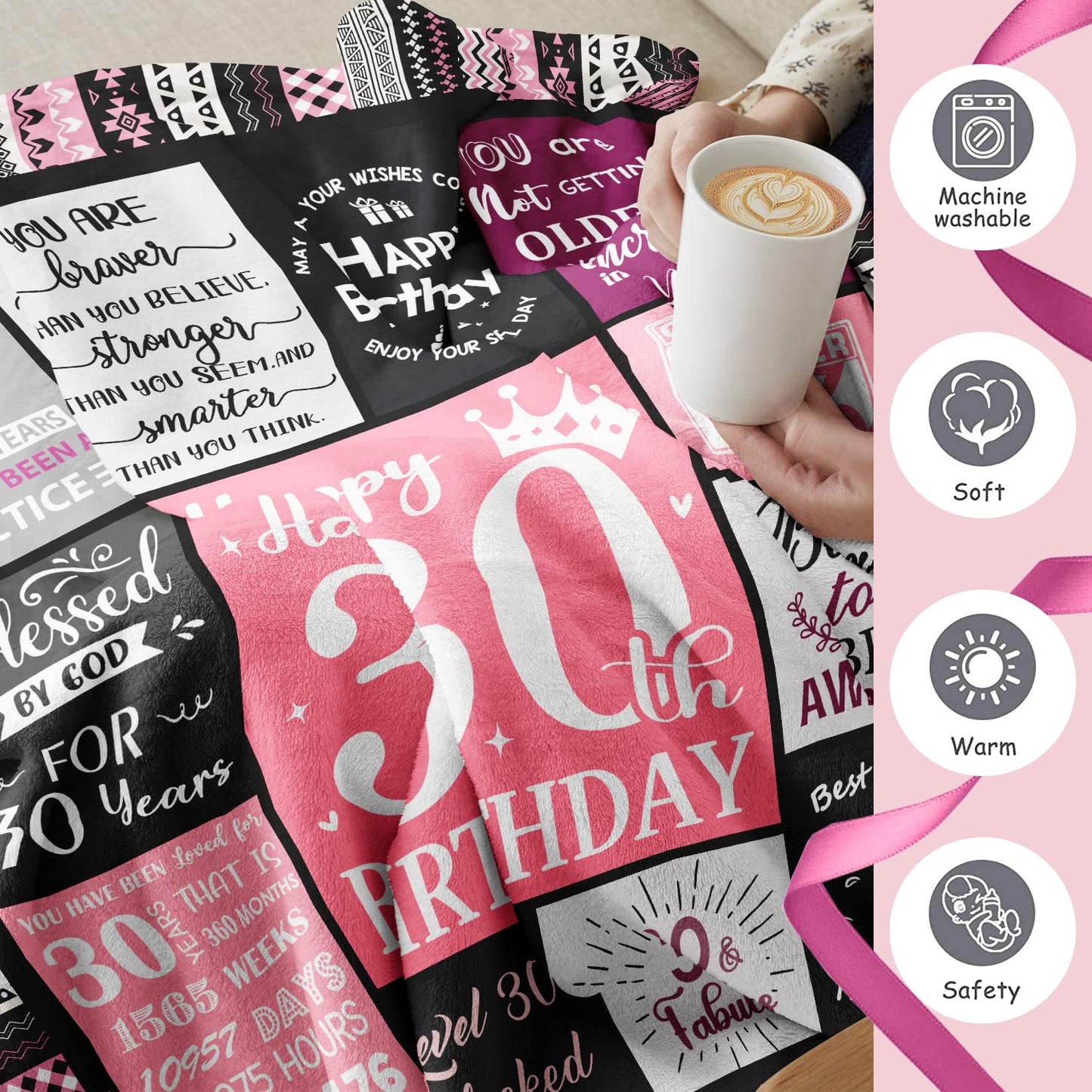 30th Birthday Gifts for Her, 30th Birthday Decorations for Women, Happy 30th Birthday Gifts for Women, 30 Year Old Birthday Gift for 30 Year Old