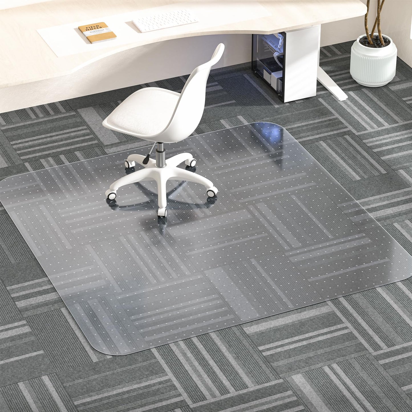 MESHDO Office Chair Mat for Carpet, 114 X 135 X 0.22CM Desk Chair Mat for Carpet Floors