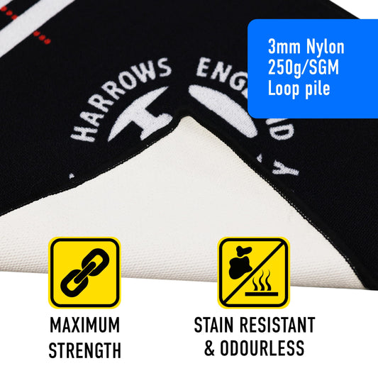 Harrows Darts Mat with Darts Oche I Floor Mat Protection I Non Slip Mat I Professional Darts Mat Rubber Backing