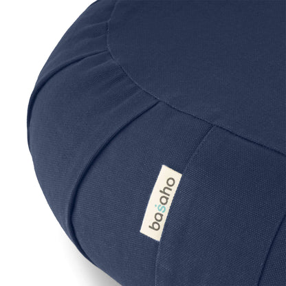 basaho CRESCENT Zafu Meditation Cushion | Organic Cotton | Buckwheat Hulls | Removable Washable Cover (Mustard)