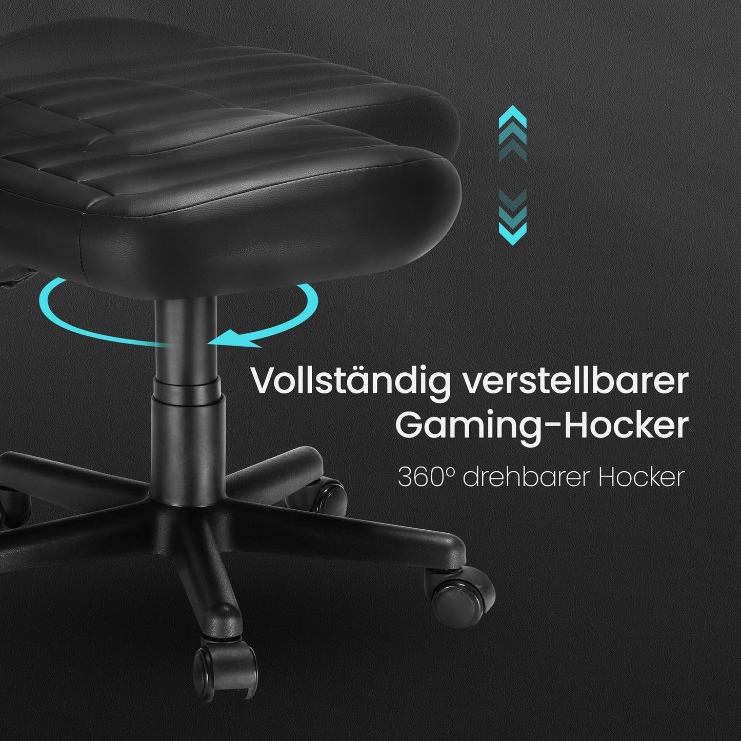 EUREKA ERGONOMIC Height Adjustable Under Desk Footrest,Ultra Soft Padded Roller Seat PU Leather Low Round Rolling Stool Floor Stool with Wheels,Ideal