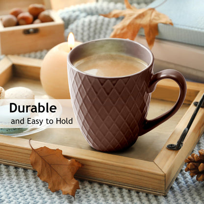 MIAMIO  6 x 400 ml  Coffee Mug Set/Mug - Modern Ceramic Mug Matt - Coffee Mug Large - Palmanova Collection (Beige)