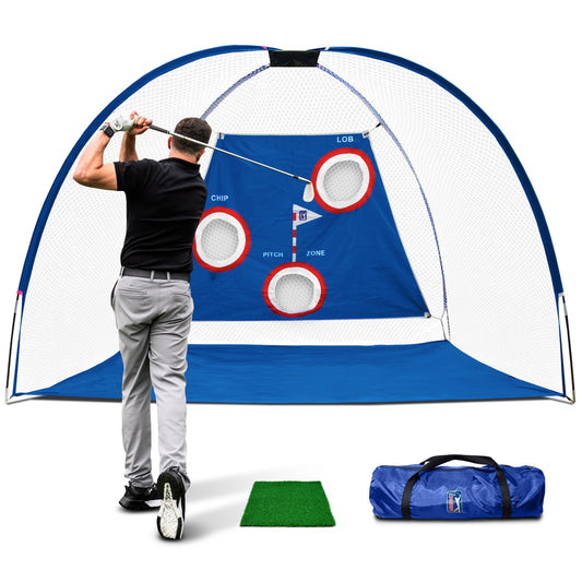 PGA TOUR Pro Size Golf Net for Home - Multi Target Golf Practice Net with Carry Bag, Impact Absorbing Netting, Easy Assembly, Indoor/Outdoor Golf Nets