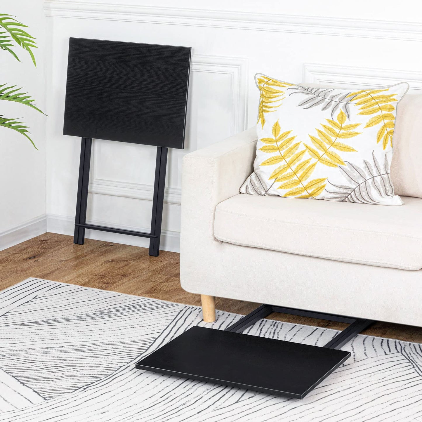 HOOBRO Side Table, TV Tray, Folding Snack Table for Eating at Couch or Bed, Sofa Laptop Table for Small Space, Living Room, Bedroom, Sturdy