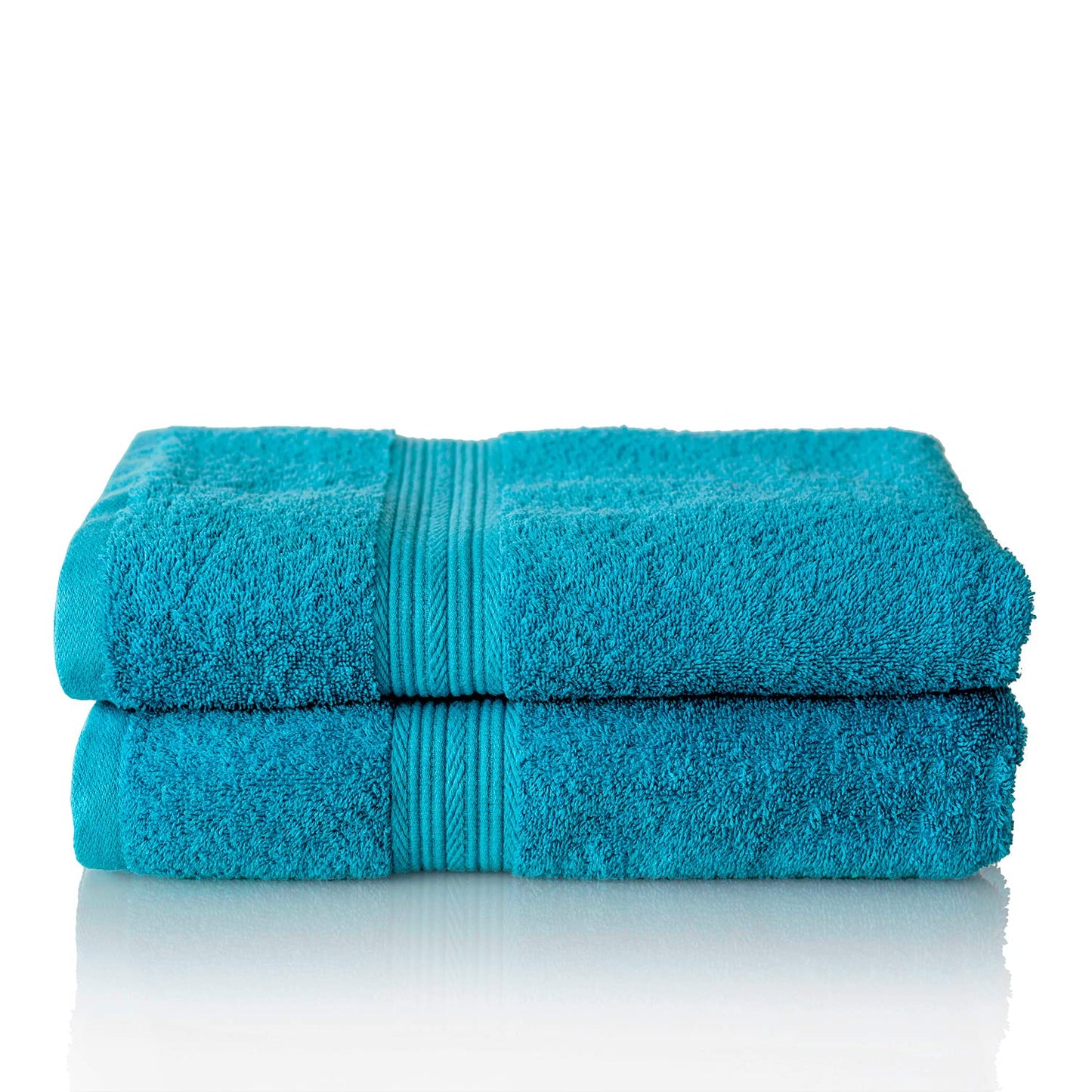 Glart Premium Set of Terry Hand Towels, Range of Terry Towels in 6 Colours and 5 Sizes, Colour: Turquoise, 2X Bath Towels 70 X 140 cm