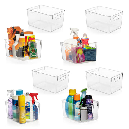 CLEARSPACE Plastic Storage Bins  Perfect Kitchen Organization  Fridge Organizer, Pantry Organization and Storage Bins, Cabinet Organizers (8 Pack)