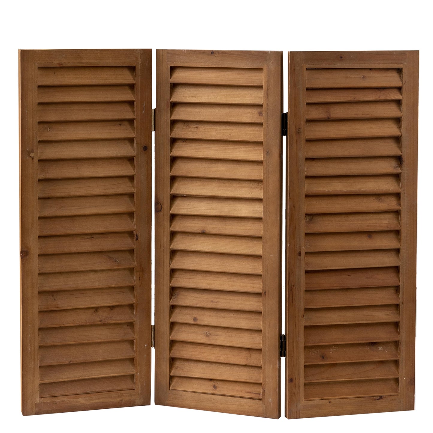Sintosin 81 cm Height Divider Room Wood Brown, Short Folding Screens and Room Dividers 3 Pieces