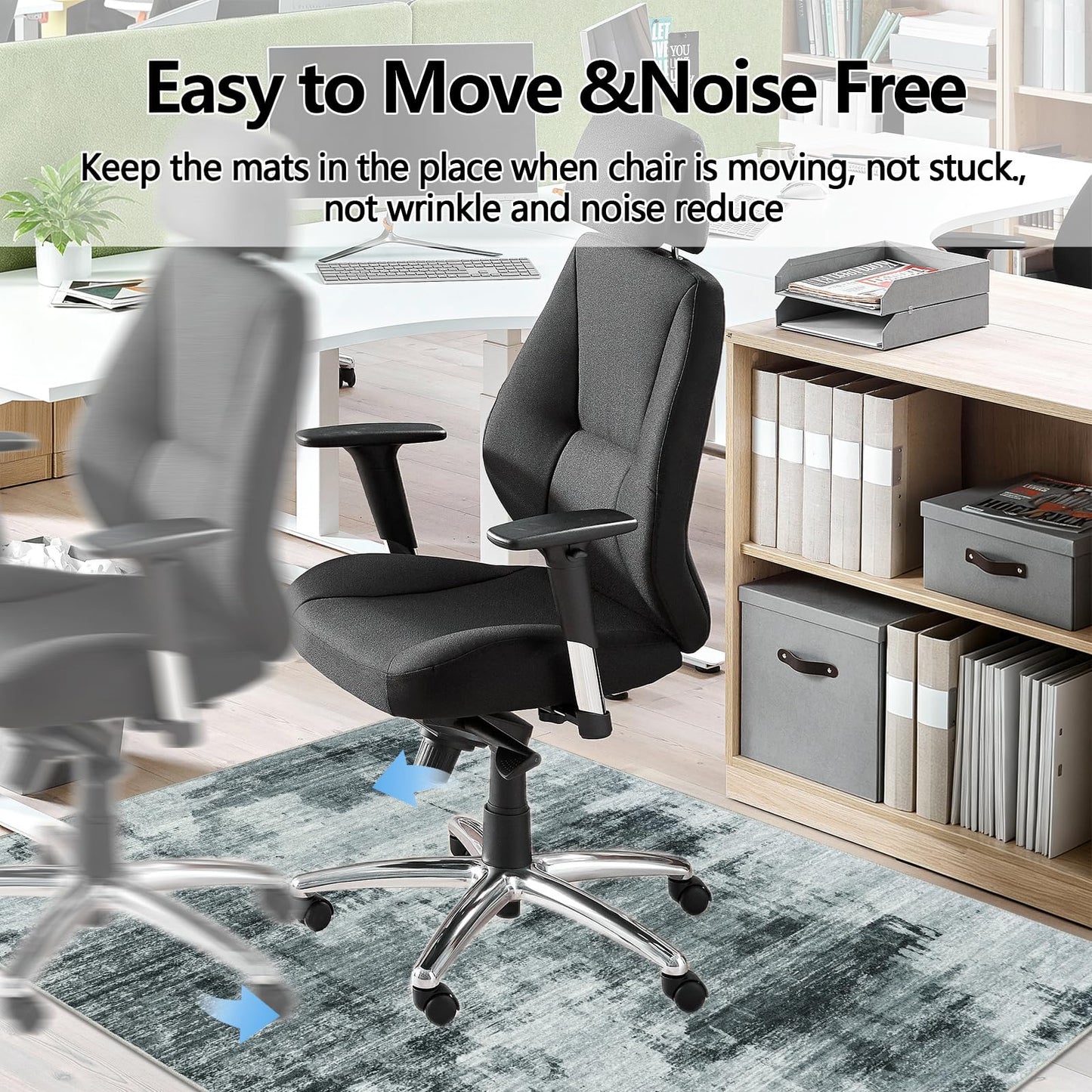 Famibay Office Chair Mat for Hardwood Floor 120x150cm Desk Chair Mat Large Dark Grey Office Chair Floor Protector Mat Rubber for Hard Wooden Tile