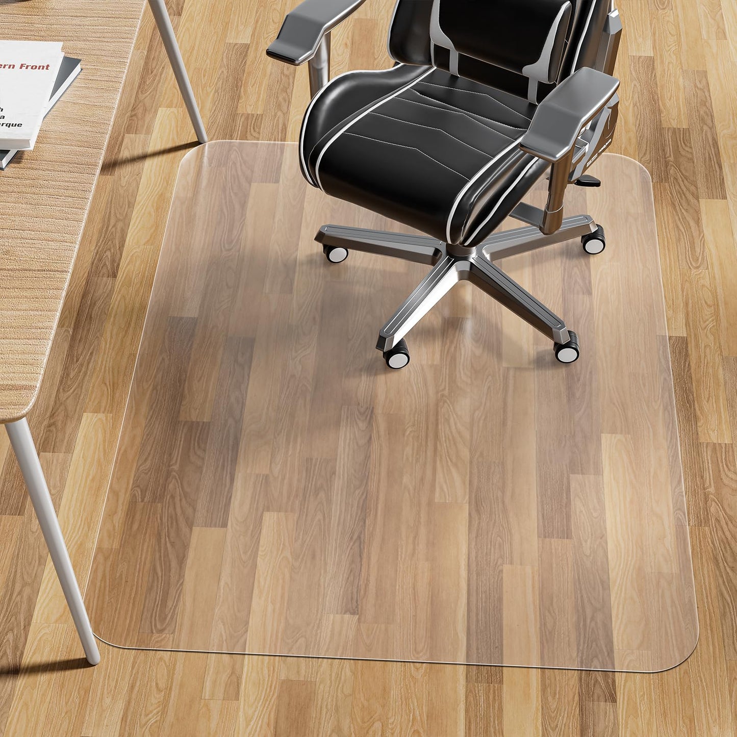 WASJOYE Office Chair Mat 75x120cm, Floor Protector for Office Chair, Chair Mat for Hard Floors Transparent Clear PVC