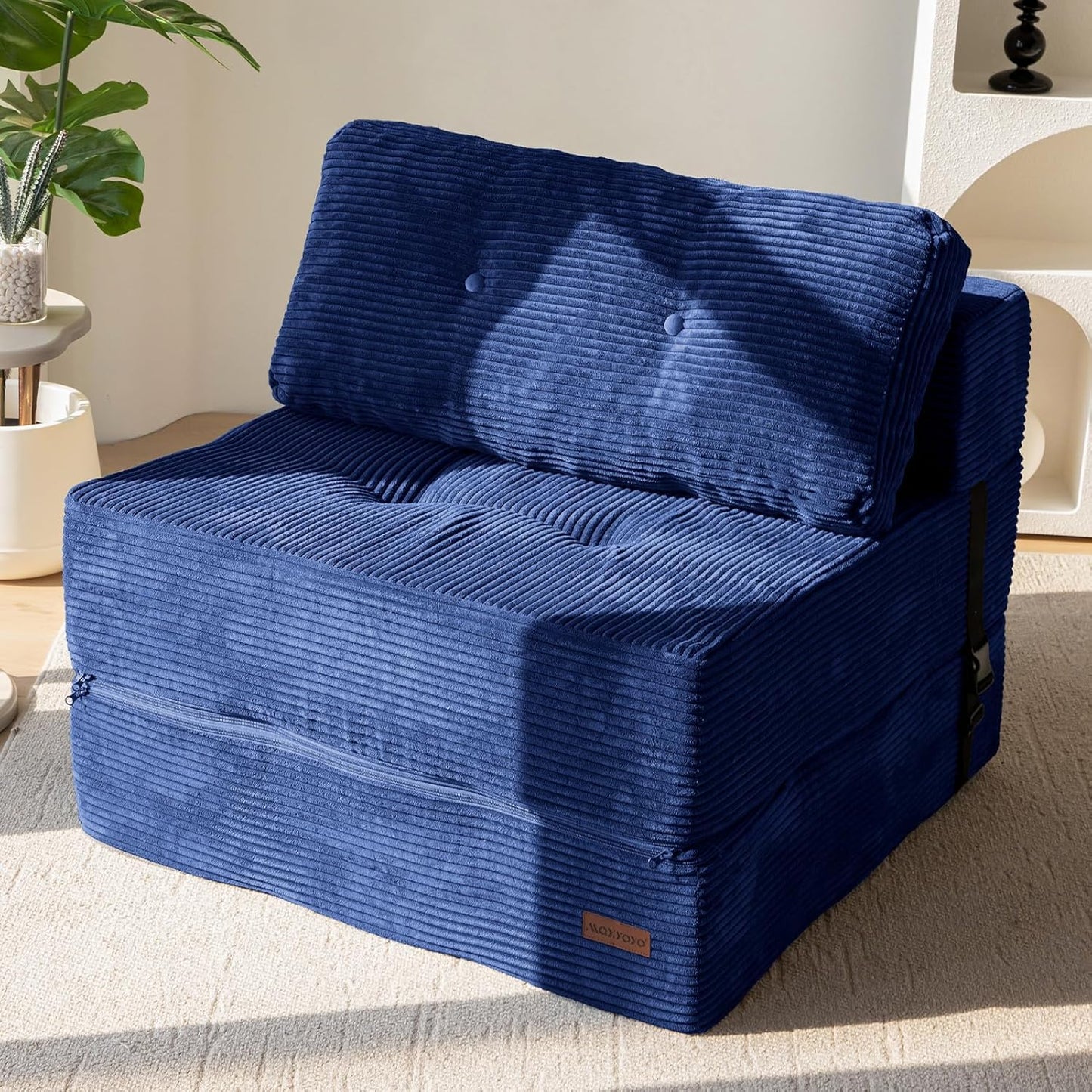 MAXYOYO Folding Sofa Bed, Convertible Sofa Bed with High-Density Support Foam, Portable 4 in 1 Fold Out Chair to Floor Lounger
