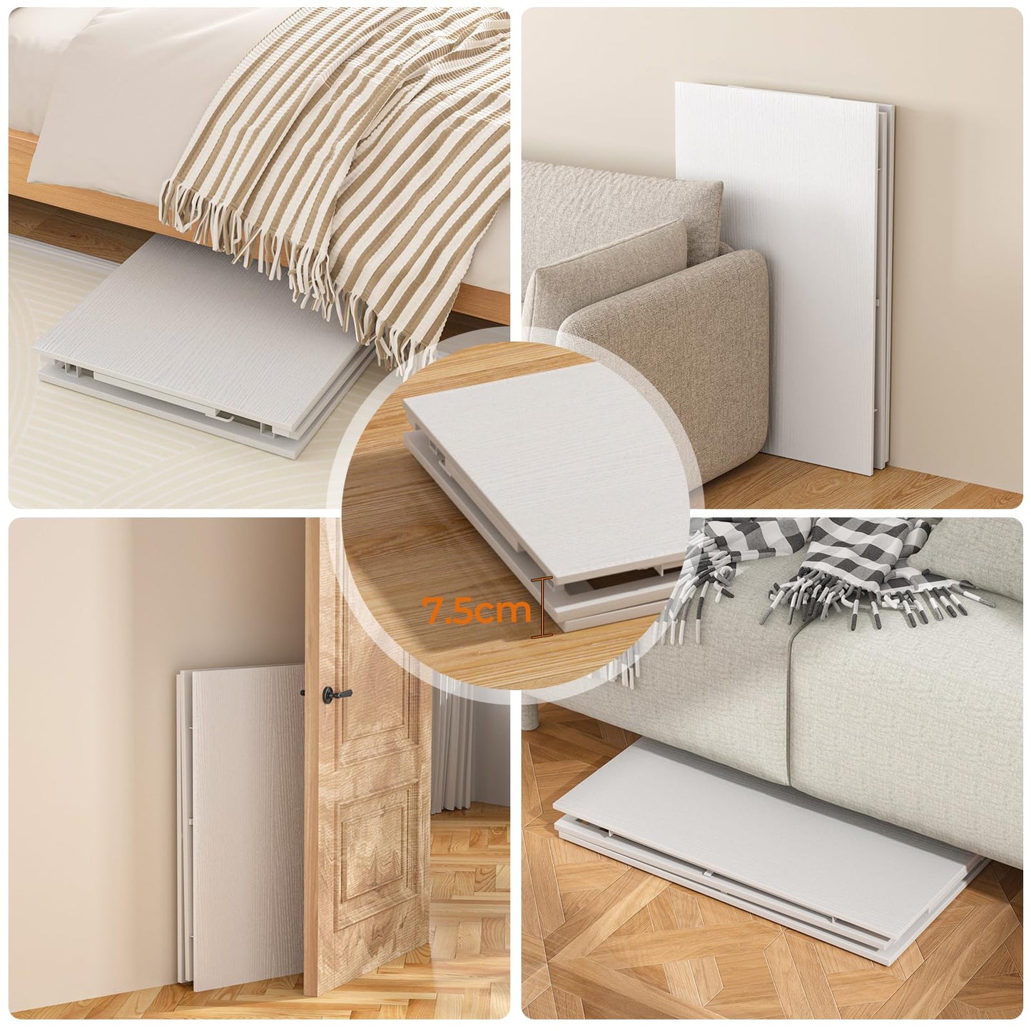 GreenForest Folding Desk 80cm No Assembly Required for Small Space, White