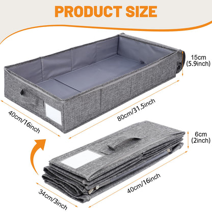 Dntorx 2 Pack 50L Underbed Storage Boxes with Lids, Grey Linen