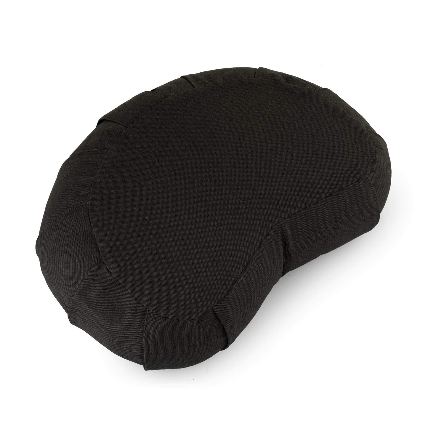 basaho CRESCENT Zafu Meditation Cushion | Organic Cotton | Buckwheat Hulls | Removable Washable Cover (Zen Black)