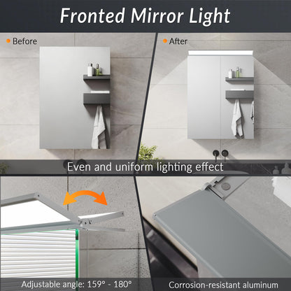 ELEGANT Bathroom Mirror Cabinet with LED Makeup Light, 800 x 600 mm