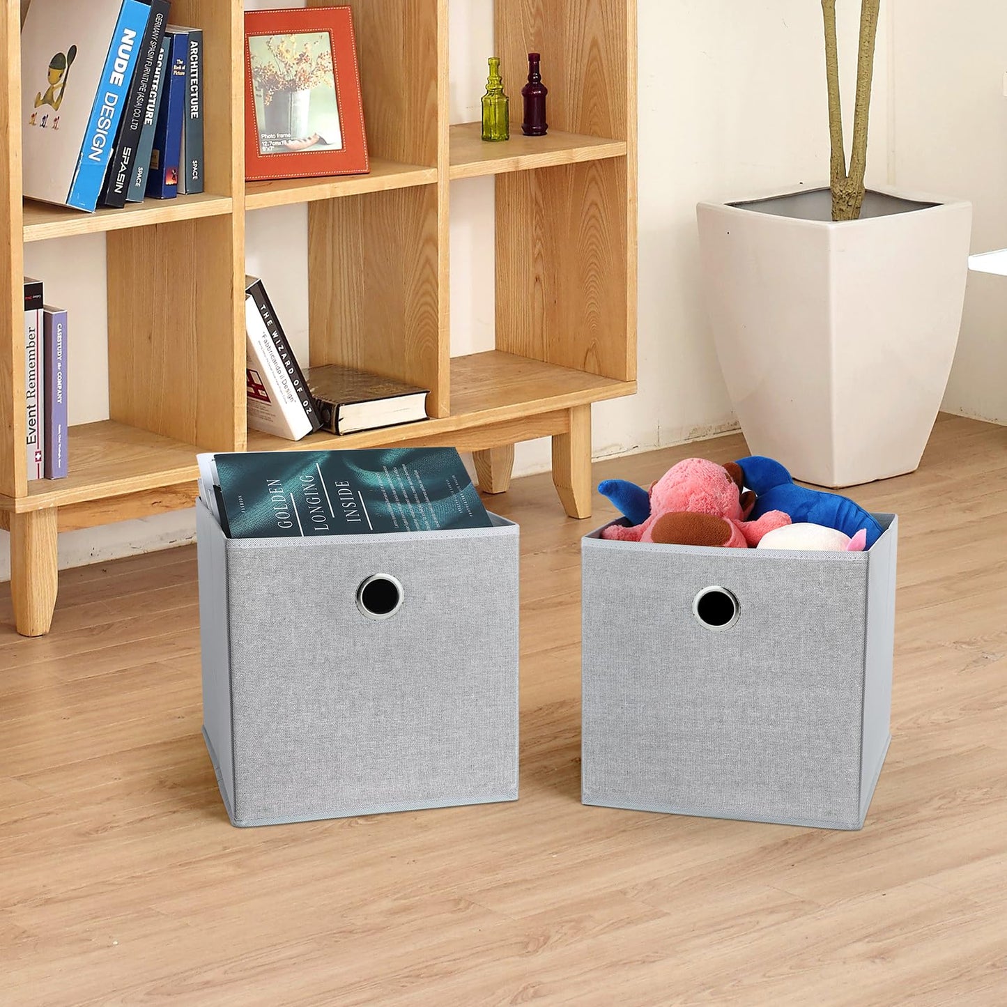 JAKAGO Cubes Storage Boxes 6 Pack, Foldable Storage Cube 30 x 30 x 30 cm