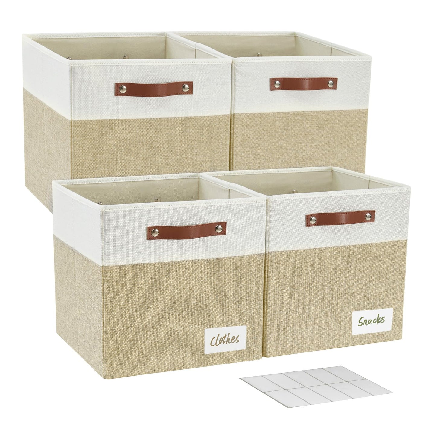 Bagnizer Collapsible Fabric Cube Storage Boxes, 33 x 38 x 33 cm, 4 Pack