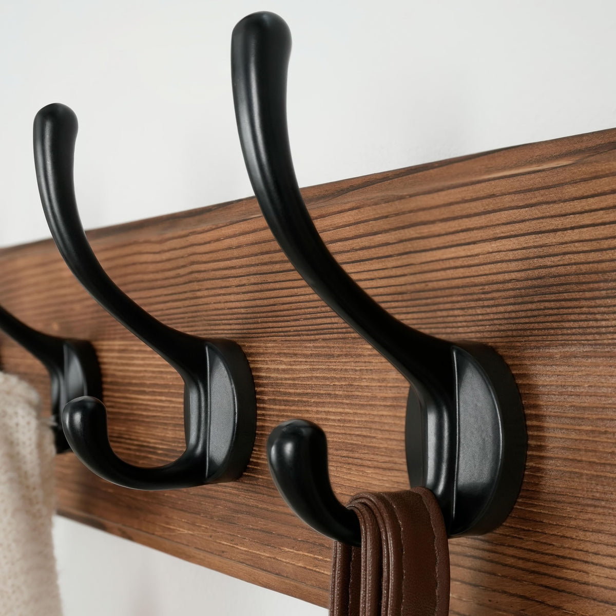 Dseap Coat Rack Wall: Patented, Heavy-Duty, 5-Double-Hooks Wooden Wall Mounted Coat Rack Coat Hanger Hook Rail for Winter Coats Hat Jacket Clothing