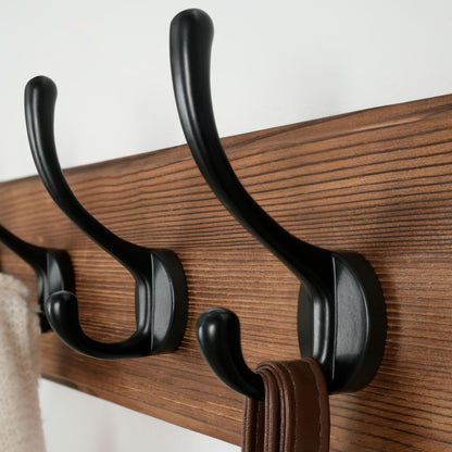 Dseap Coat Rack Wall: Patented, Heavy-Duty, 5-Double-Hooks Wooden Wall Mounted Coat Rack Coat Hanger Hook Rail for Winter Coats Hat Jacket Clothing